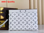 Louis Vuitton Pochette To Go White Monogram Shadow Calfskin Leather Replica