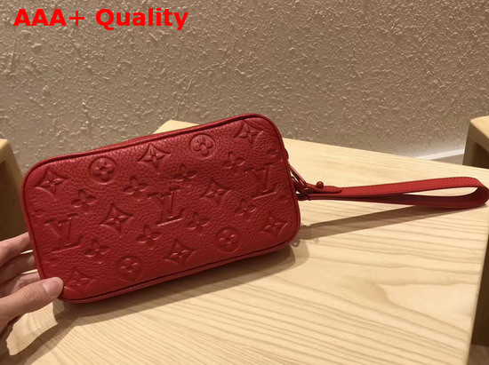 Louis Vuitton Pochette Volga Pouch in Red Taurillon Monogram Cowhide Leather M53555 Replica