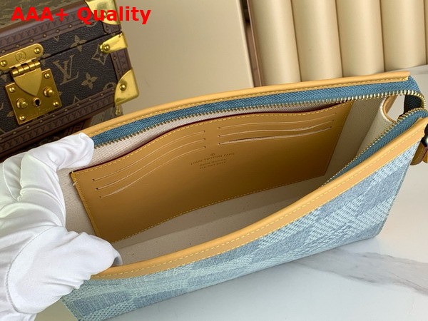 Louis Vuitton Pochette Voyage Blue Damier Denim 3D Cotton Canvas Replica