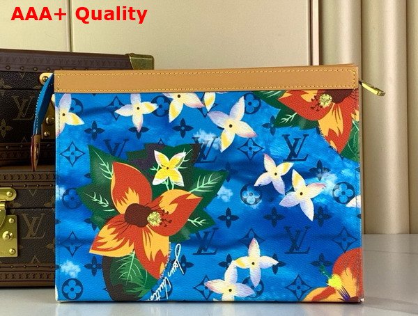 Louis Vuitton Pochette Voyage Bright Blue Monogram Surfin Coated Canvas Replica