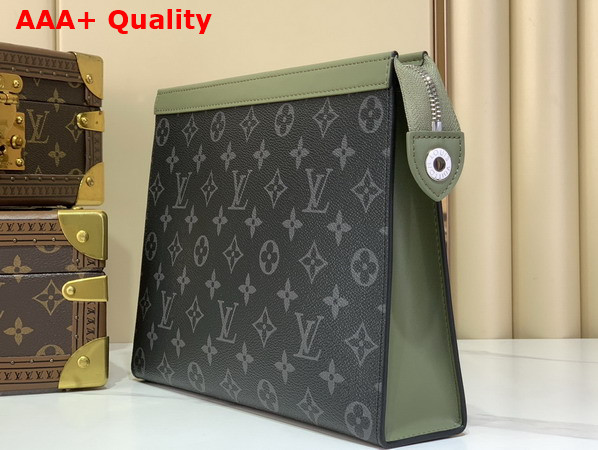 Louis Vuitton Pochette Voyage Khaki Green Monogram Eclipse Coated Canvas M28841 Replica