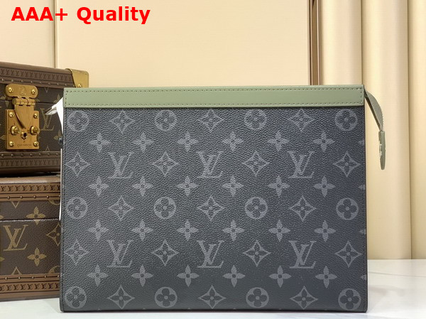 Louis Vuitton Pochette Voyage Khaki Green Monogram Eclipse Coated Canvas M28841 Replica