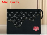 Louis Vuitton Pochette Voyage MM Black Monogram Denim and Taurillon Leather Replica