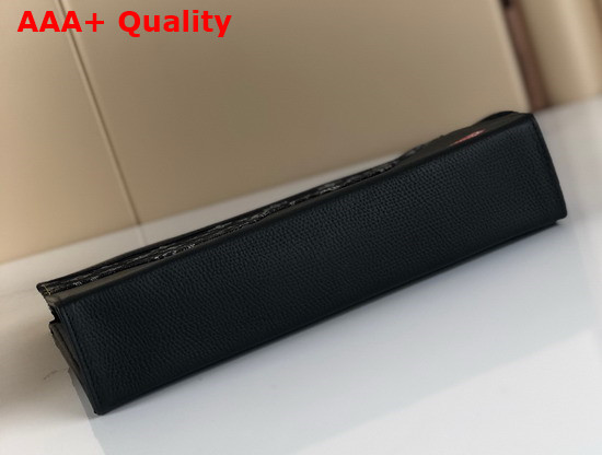 Louis Vuitton Pochette Voyage MM Black Monogram Denim and Taurillon Leather Replica