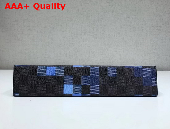 Louis Vuitton Pochette Voyage MM Damier Graphite Canvas Blue Mosaic Effect Replica