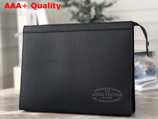 Louis Vuitton Pochette Voyage MM Noir Taiga Leather Replica