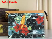 Louis Vuitton Pochette Voyage Navy Blue Monogram Surfin Coated Canvas Replica