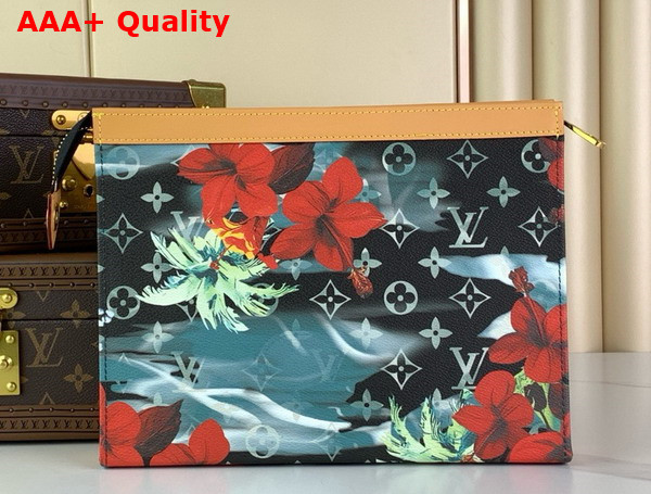 Louis Vuitton Pochette Voyage Navy Blue Monogram Surfin Coated Canvas Replica