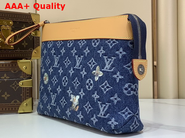 Louis Vuitton Pochette Voyage Souple Blue Monogram Flowers Denim M27559 Replica