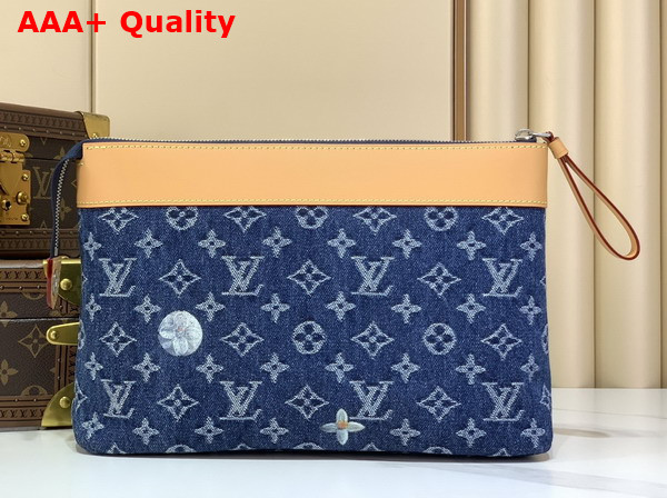 Louis Vuitton Pochette Voyage Souple Blue Monogram Flowers Denim M27559 Replica