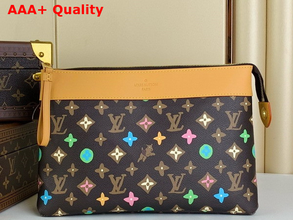 Louis Vuitton Pochette Voyage Souple Chocolate Monogram Craggy Coated Canvas M83568 Replica
