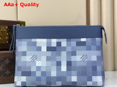 Louis Vuitton Pochette Voyage Souple Denim Blue Damoflage Coated Canvas M28846 Replica