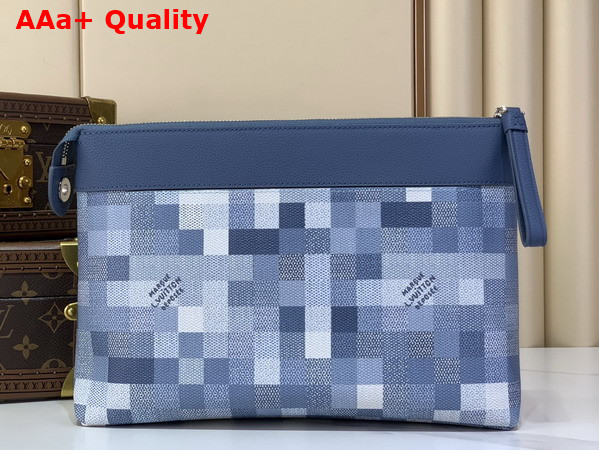 Louis Vuitton Pochette Voyage Souple Denim Blue Damoflage Coated Canvas M28846 Replica