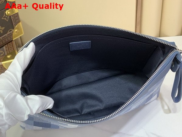 Louis Vuitton Pochette Voyage Souple Denim Blue Damoflage Coated Canvas M28846 Replica