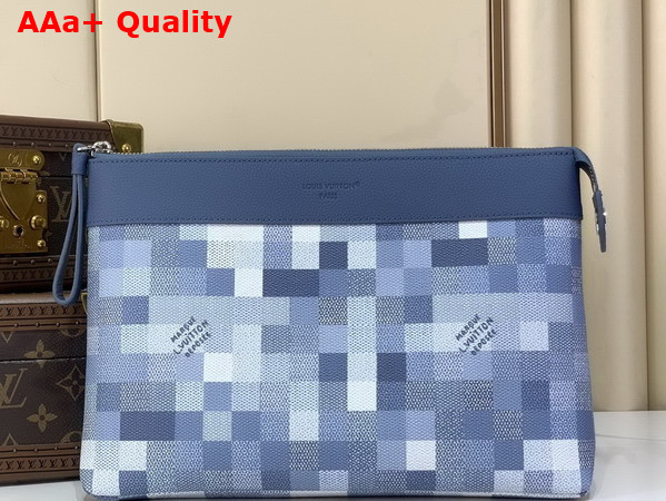Louis Vuitton Pochette Voyage Souple Denim Blue Damoflage Coated Canvas M28846 Replica