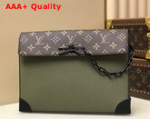 Louis Vuitton Pochette Voyage Steamer in Khaki Taiga Leather M30583 Replica