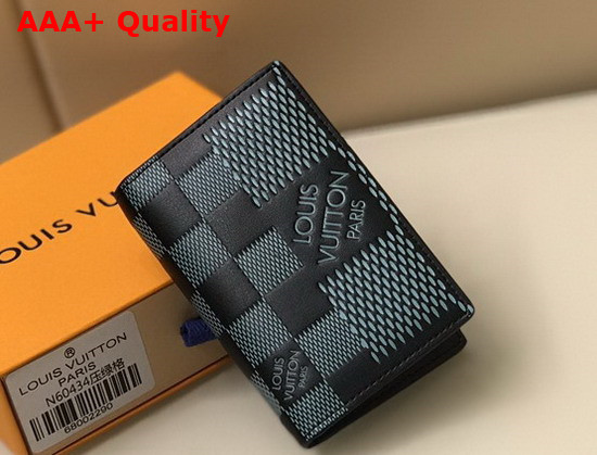 Louis Vuitton Pocket Organizer Aquamarine Damier Infini 3D Cowhide Leather N60438 Replica