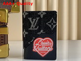 Louis Vuitton Pocket Organizer Black Monogram Denim and Taurillon Leather M81015 Replica