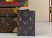 Louis Vuitton Pocket Organizer Black and White Brushed Monogram Cowhide Leather M11635 Replica