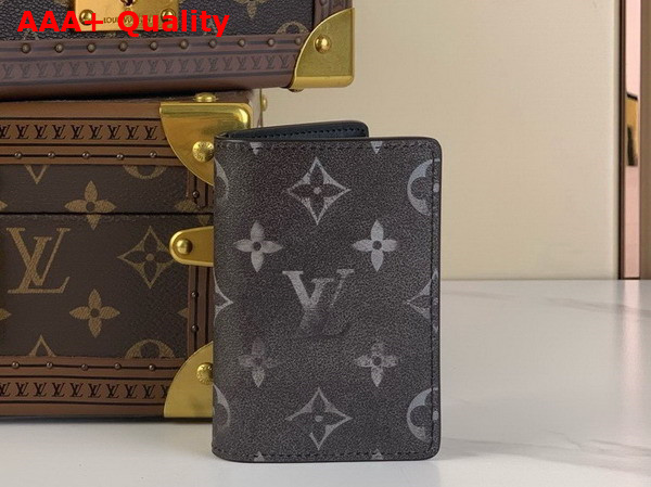 Louis Vuitton Pocket Organizer Black and White Brushed Monogram Cowhide Leather M11635 Replica