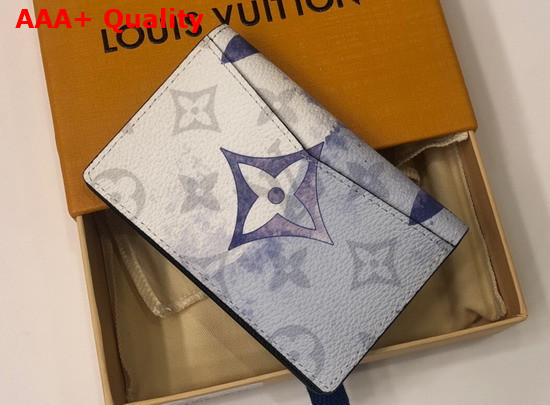 Louis Vuitton Pocket Organizer Blue Monogram Watercolor Blue Coated Canvas M80455 Replica