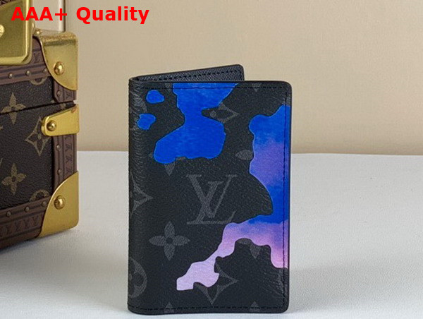 Louis Vuitton Pocket Organizer Blue and Purple Sunrise Monogram Eclipse Coated Canvas M81784 Replica