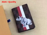 Louis Vuitton Pocket Organizer Damier Ebene Canvas with Rhinoceros Illustration N63349 Replica