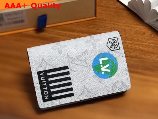 Louis Vuitton Pocket Organizer Monogram White Canvas with Printed Stickers M67817 Replica