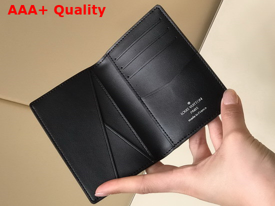 Louis Vuitton Pocket Organizer Navy Blue and Black Damier Infini 3D Cowhide Leather N60439 Replica