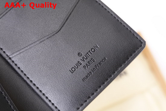 Louis Vuitton Pocket Organizer Slender Black Monogram Seal Cowhide Leather M80508 Replica