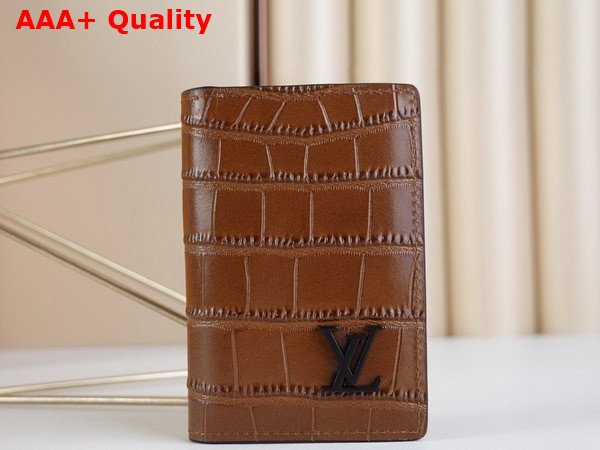 Louis Vuitton Pocket Organizer Tan Alligator Leather N81824 Replica