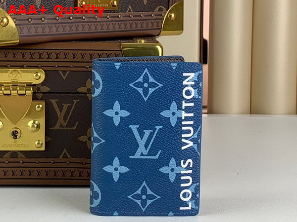 Louis Vuitton Pocket Organizer in Atlantic Blue Monogram Coated Canvas M82796 Replica