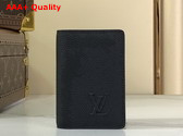 Louis Vuitton Pocket Organizer in Black Waxy Calfskin M25951 Replica