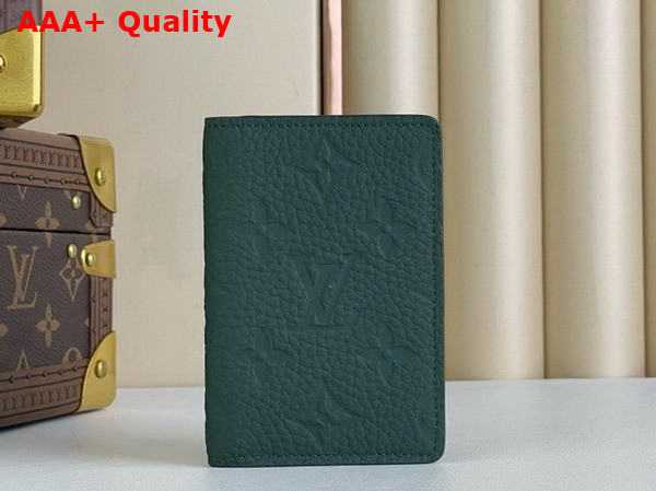Louis Vuitton Pocket Organizer in Dark Green Monogram Taurillon Leather M83067 Replica