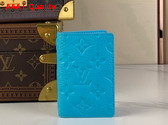 Louis Vuitton Pocket Organizer in Turquoise Taurillon Monogram Embossed Cowhide Leather M11502 Replica