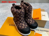 Louis Vuitton Polar Flat Half Boot in Monogram Nylon and Calf Leather Replica