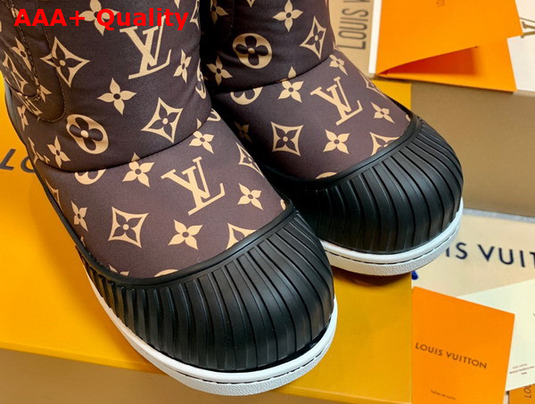 Louis Vuitton Polar Flat Half Boot in Monogram Nylon and Calf Leather Replica