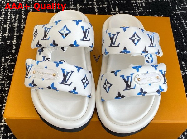 Louis Vuitton Pool Pillow Comfort Mule in Blue Monogram Nylon 1AHMKL Replica