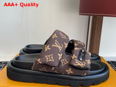 Louis Vuitton Pool Pillow Comfort Mule in Cacao Brown Monogram Nylon 1AHMDM Replica