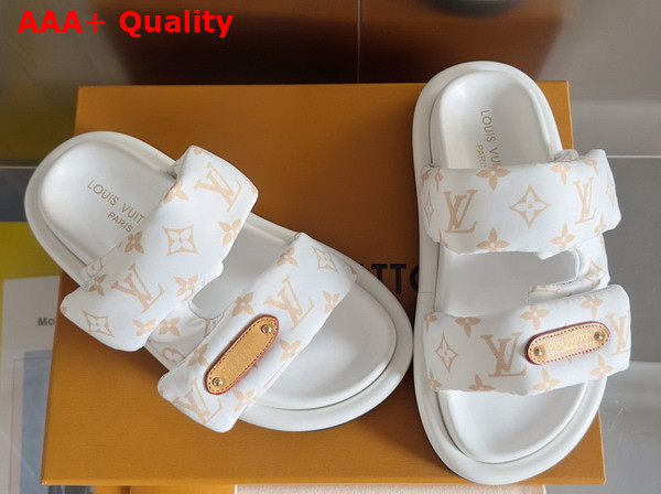 Louis Vuitton Pool Pillow Flat Comfort Mule in Dune Beige Monogram Nylon 1AHMDV Replica