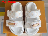 Louis Vuitton Pool Pillow Flat Comfort Mule in Dune Beige Monogram Nylon 1AHMDV Replica