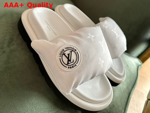 Louis Vuitton Pool Pillow Flat Comfort Mule in White Monogram Nylon Replica