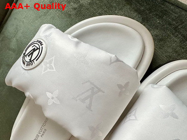 Louis Vuitton Pool Pillow Flat Comfort Mule in White Monogram Nylon Replica