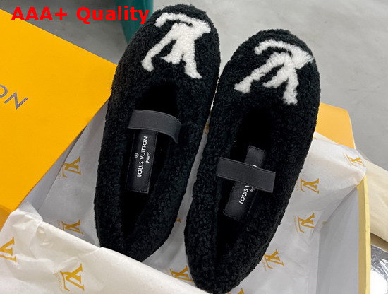 Louis Vuitton Popi Flat Ballerina Black Shearling 1A9C8A Replica