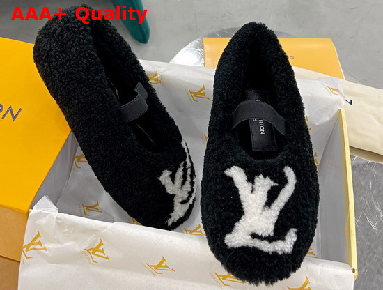 Louis Vuitton Popi Flat Ballerina Black Shearling 1A9C8A Replica