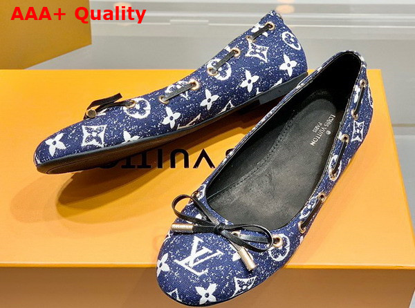 Louis Vuitton Popi Flat Ballerina Navy Blue Monogram Denim Replica