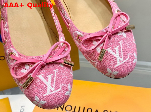 Louis Vuitton Popi Flat Ballerina Pink Monogram Denim Replica