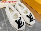 Louis Vuitton Popi Flat Ballerina White Shearling Replica