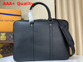 Louis Vuitton Porte Documents Voyage PM Black Taiga Leather M33412 Replica
