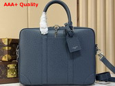 Louis Vuitton Porte Documents Voyage PM Bleu Marine Taiga Leather M2A675 Replica